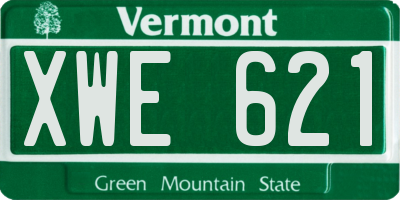 VT license plate XWE621