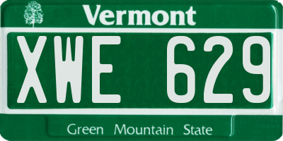 VT license plate XWE629