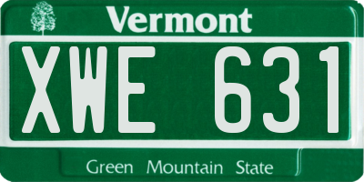 VT license plate XWE631