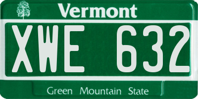 VT license plate XWE632