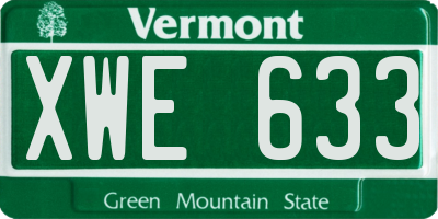 VT license plate XWE633
