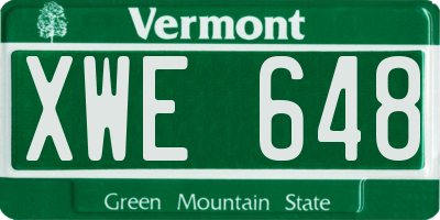 VT license plate XWE648
