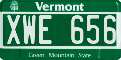 VT license plate XWE656