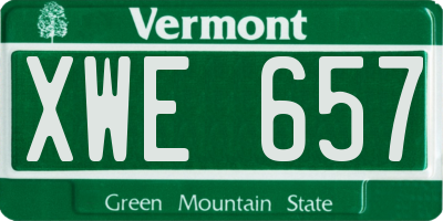 VT license plate XWE657