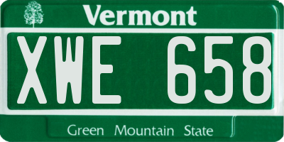 VT license plate XWE658