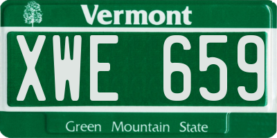 VT license plate XWE659