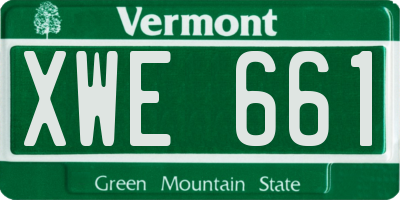 VT license plate XWE661
