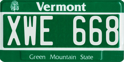 VT license plate XWE668