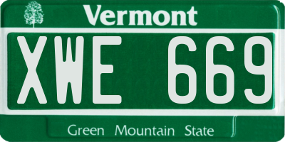 VT license plate XWE669