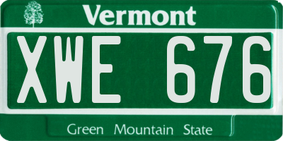 VT license plate XWE676