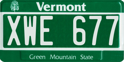 VT license plate XWE677