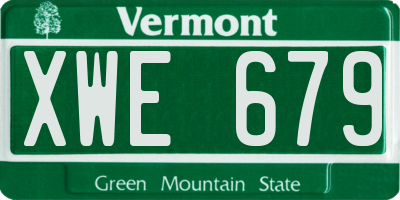 VT license plate XWE679
