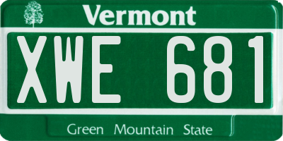 VT license plate XWE681
