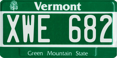 VT license plate XWE682