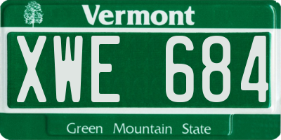 VT license plate XWE684