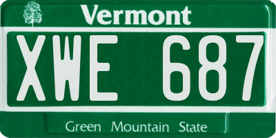 VT license plate XWE687