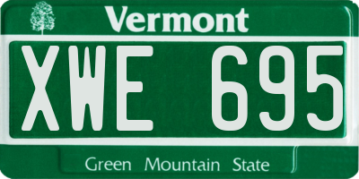 VT license plate XWE695