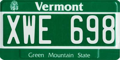 VT license plate XWE698
