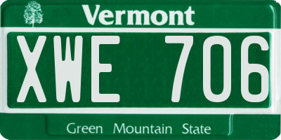 VT license plate XWE706