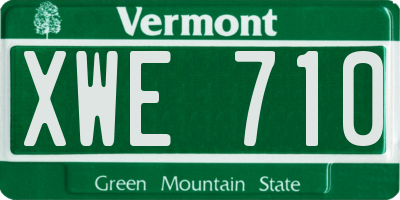 VT license plate XWE710