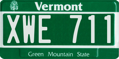 VT license plate XWE711