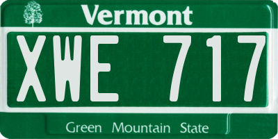 VT license plate XWE717