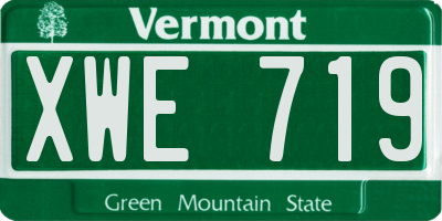 VT license plate XWE719