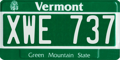 VT license plate XWE737