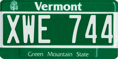 VT license plate XWE744