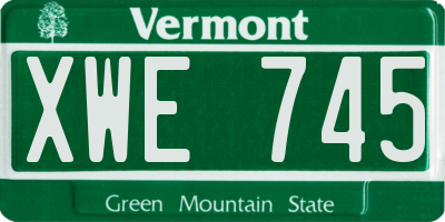 VT license plate XWE745