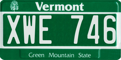 VT license plate XWE746