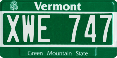 VT license plate XWE747