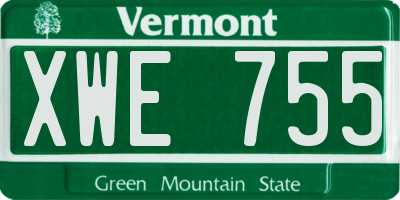 VT license plate XWE755