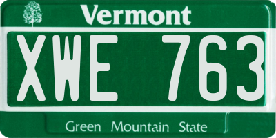 VT license plate XWE763