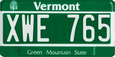 VT license plate XWE765