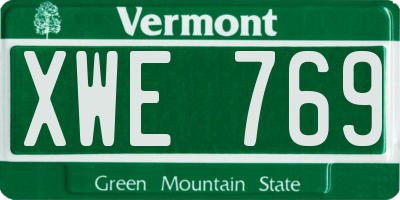 VT license plate XWE769