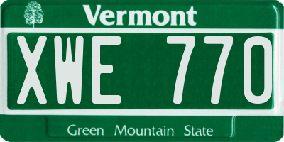 VT license plate XWE770