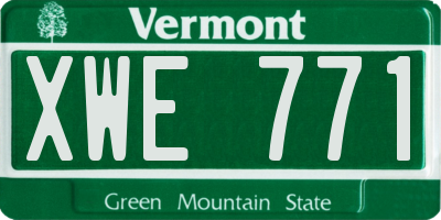 VT license plate XWE771