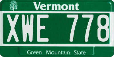 VT license plate XWE778