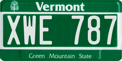 VT license plate XWE787