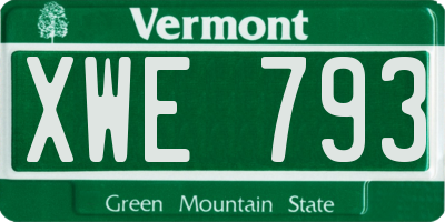 VT license plate XWE793