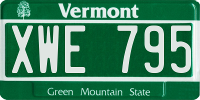 VT license plate XWE795