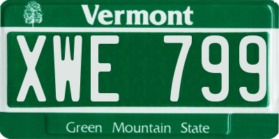 VT license plate XWE799