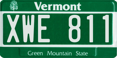 VT license plate XWE811
