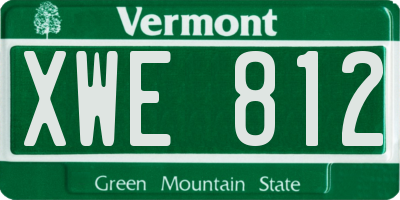 VT license plate XWE812