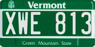 VT license plate XWE813