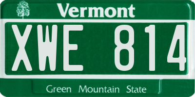 VT license plate XWE814