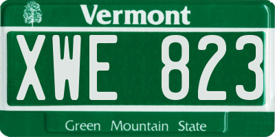 VT license plate XWE823