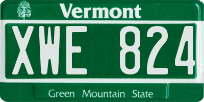 VT license plate XWE824