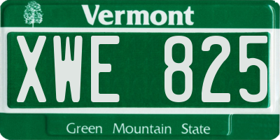 VT license plate XWE825